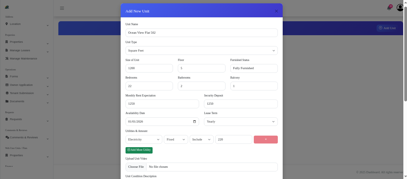 Unite Management Dashboard